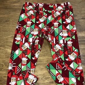 LuLaRoe Peek a Boo Santa Leggings